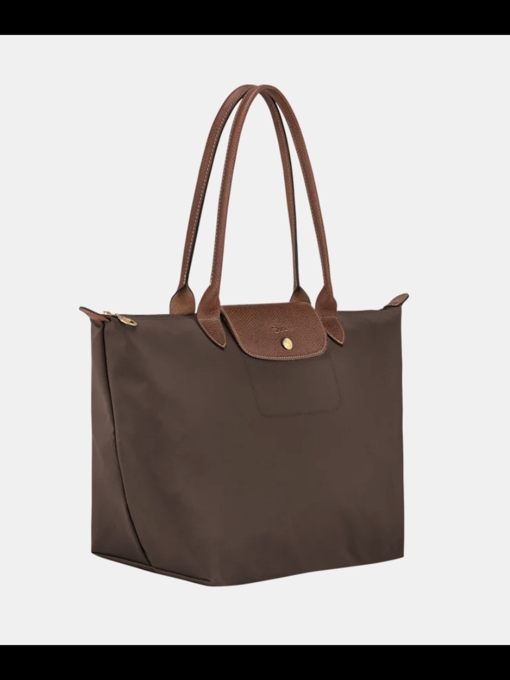 Longchamp Large Size Tote Brown Bag with Leather Trim
